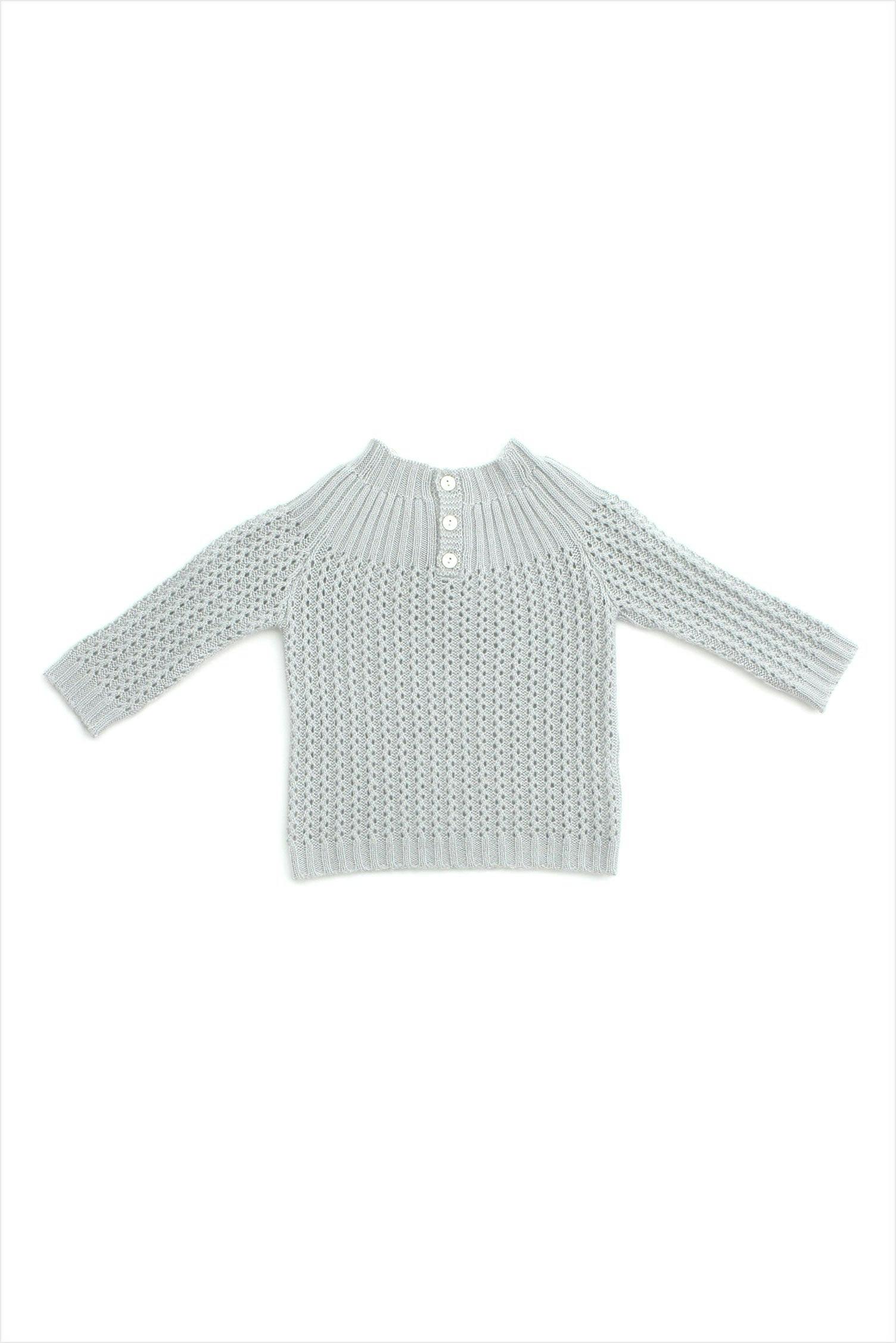 Cashmere Yoke Pullover Sweater Dove Gray