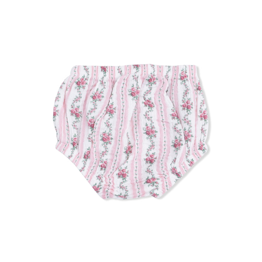 Winding Roses Stripe - Smocked Ruffle Sundress & Bloomer