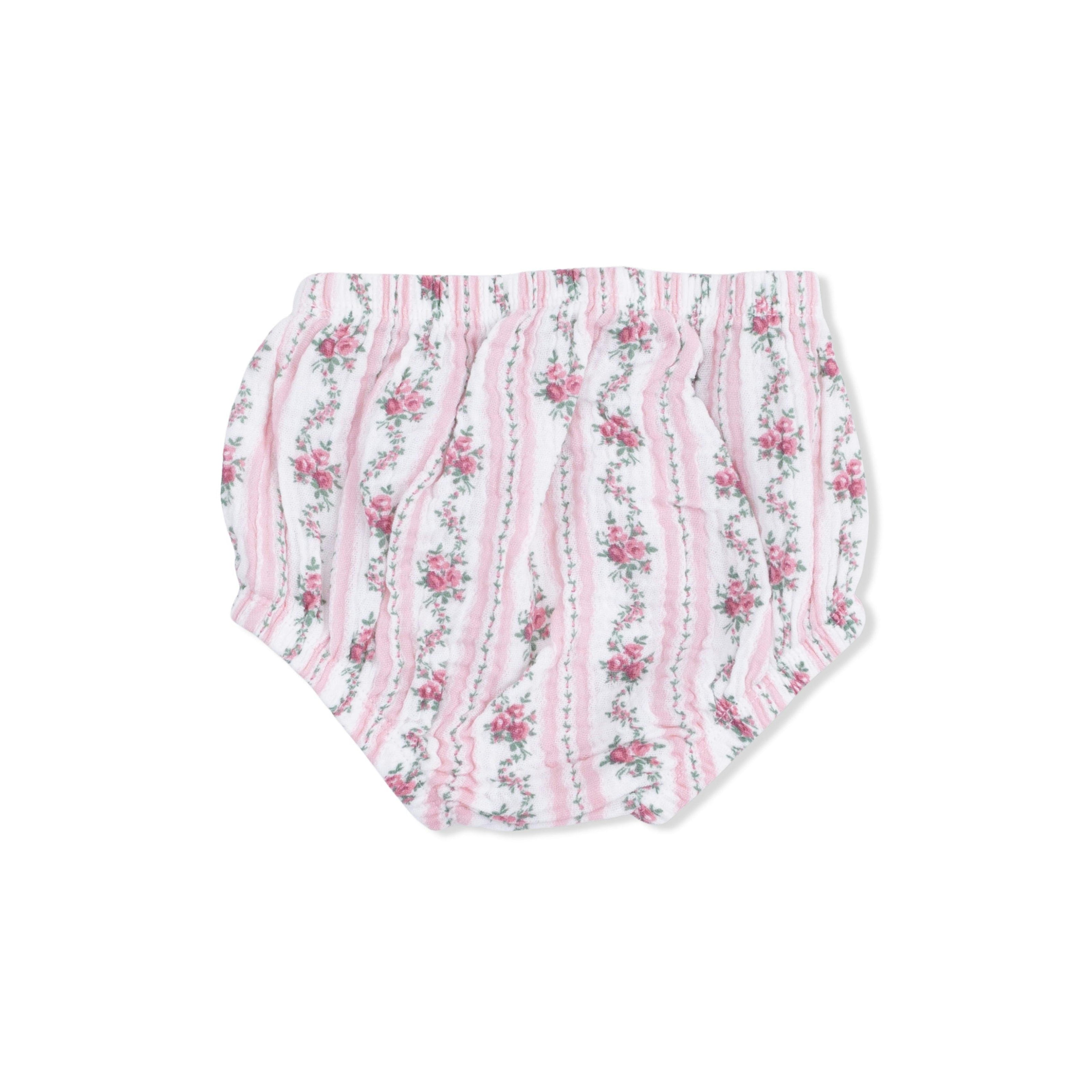 Winding Roses Stripe - Smocked Ruffle Sundress & Bloomer