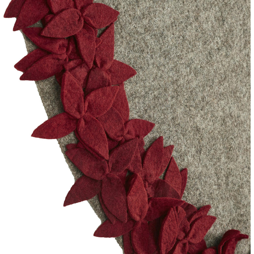 Handmade Overlapping Flowers Christmas Tree Skirt - Natural Red-64"