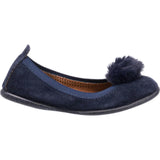Suede Pom Pom Ballerina
