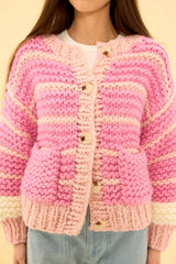 Bailey Cardigan in Pink Stripes