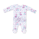 Golf Carts and Flowers - 2 Way Ruffle Back Zipper Footie