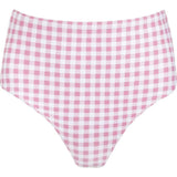 women's blush gingham high waist bikini bottom