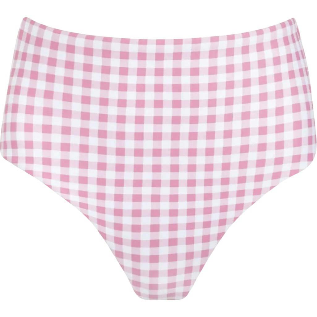 women's blush gingham high waist bikini bottom