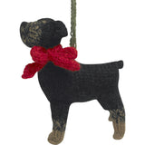 Rottweiler Dog Hand Knit Christmas Ornament