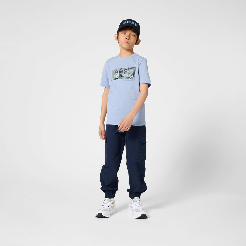 Light Blue Skyline Graphic T-Shirt