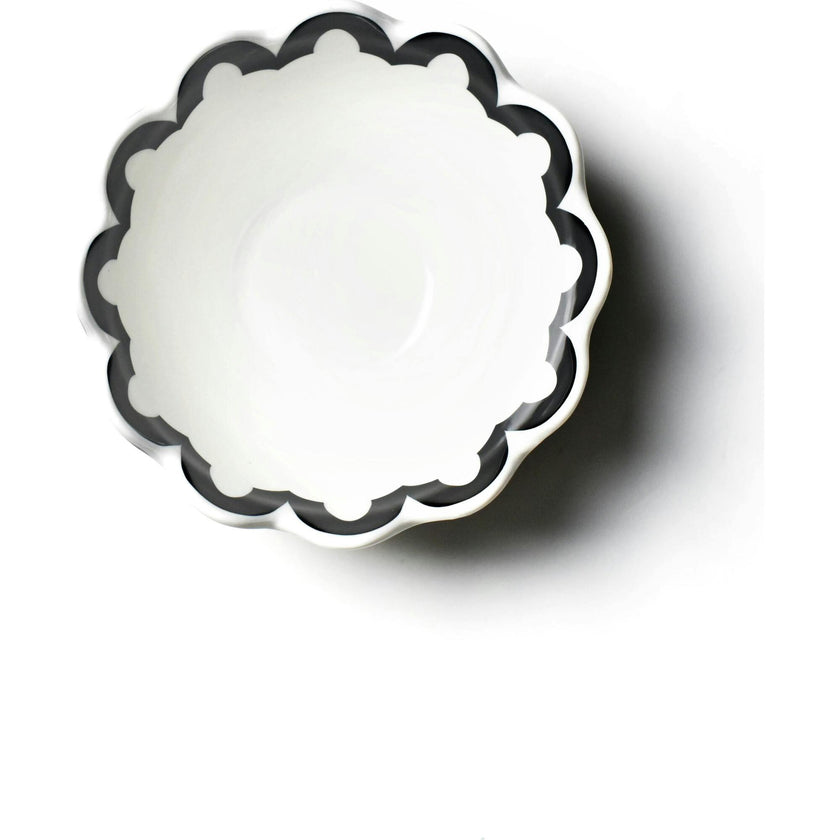 Black Arabesque Trim Scallop Small Bowl