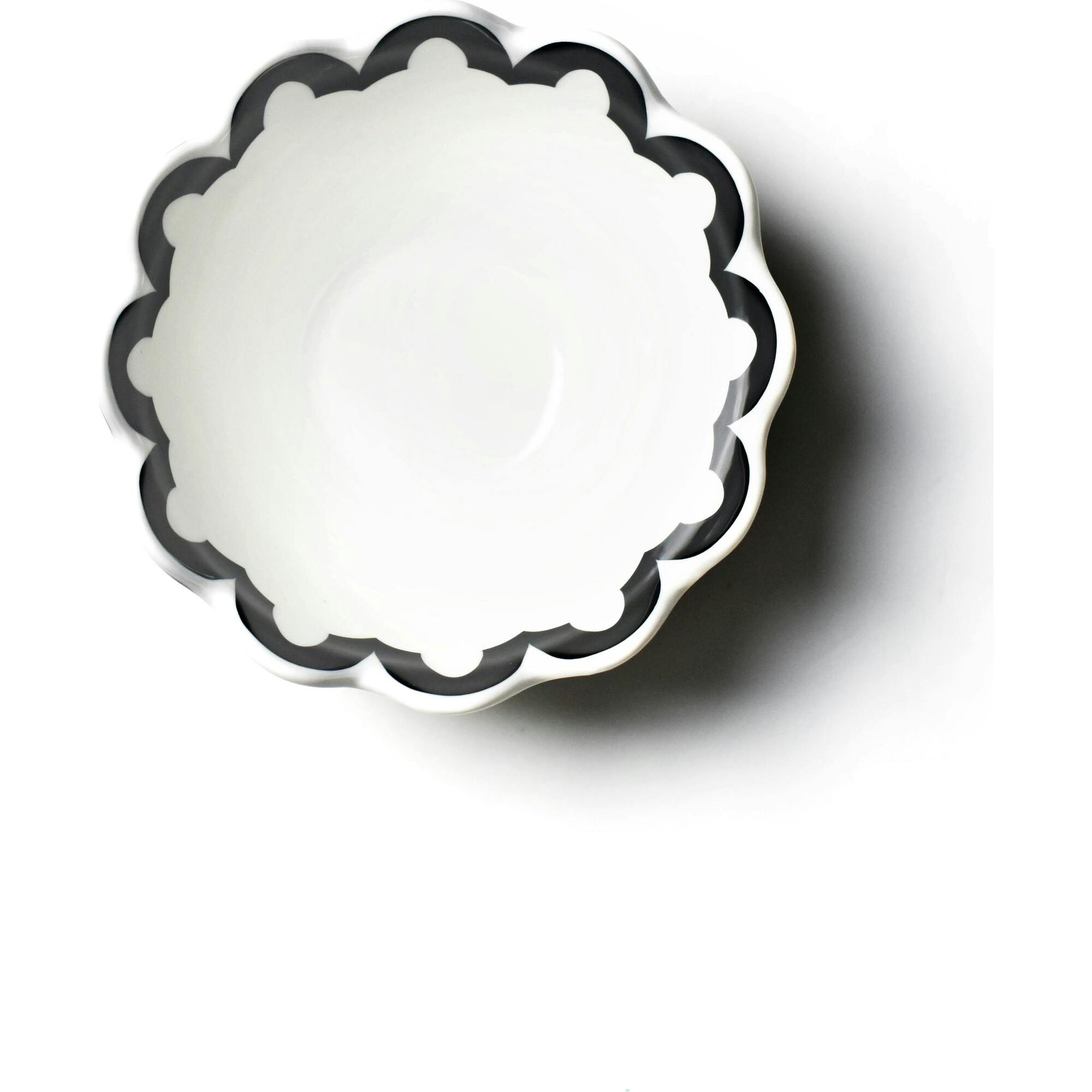 Black Arabesque Trim Scallop Small Bowl