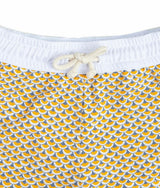 Men's Swim short Tommaso - Scales print mango yellow and pebble