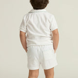 unisex shell white french terry polo