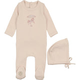 Prancing Footie & Hat Set Barely Pink