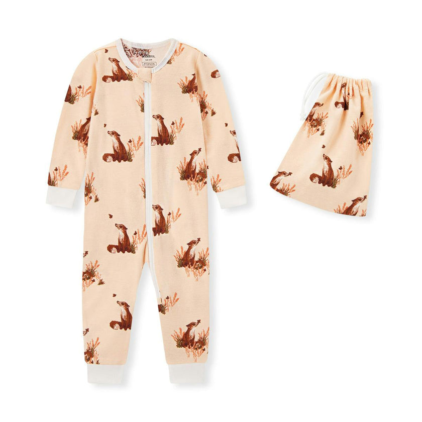 Floral Organic Cotton Zipper Pajama