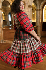 Madeline Dress in Mixed Plaid