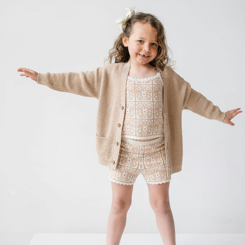 Wren Cardigan Sand Dollar, Brown