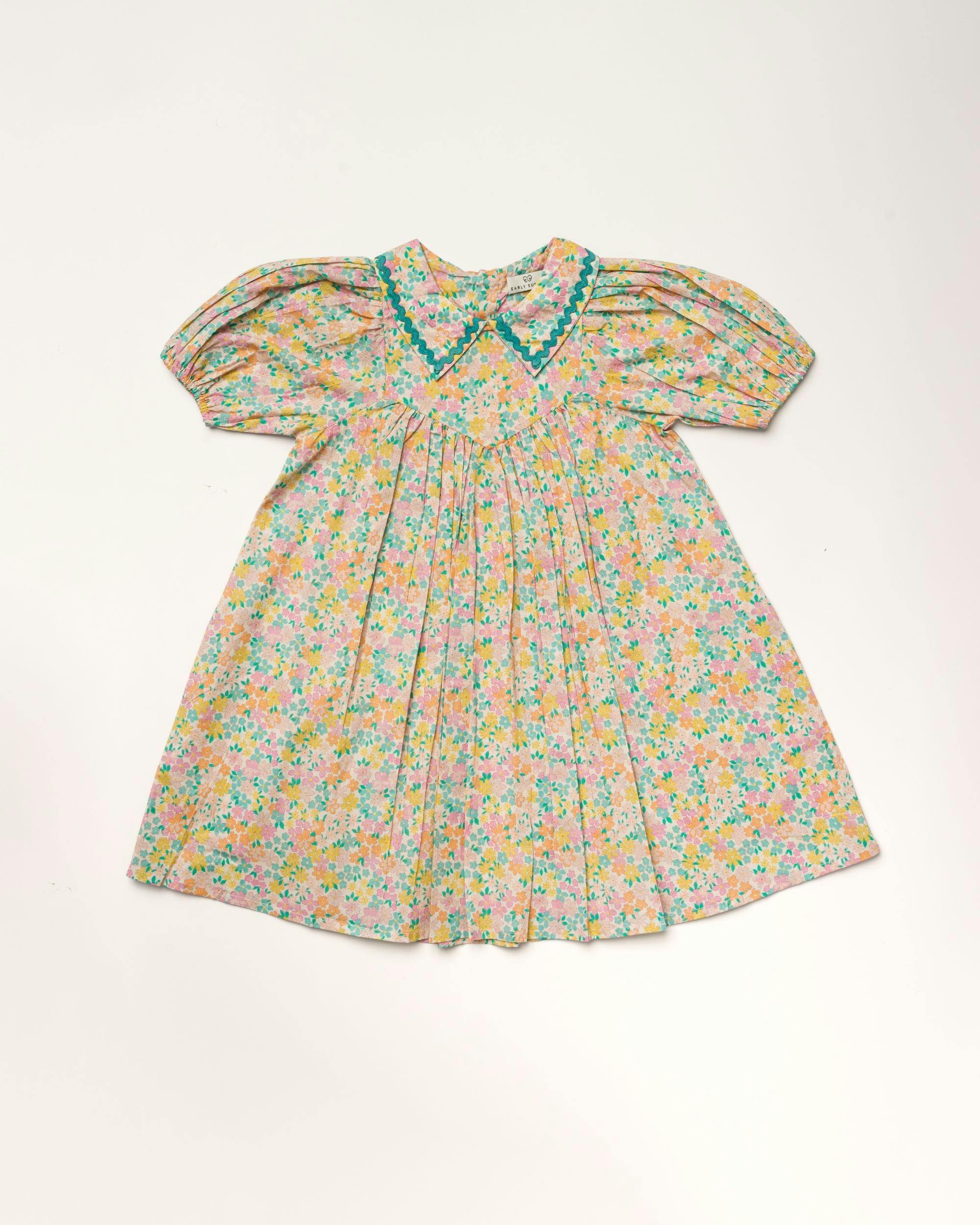 Beth Dress - Emma Floral Mint print