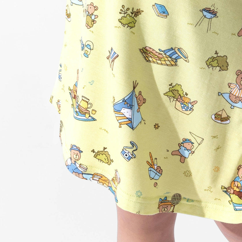 Teddy Picnic Girls' Short Sleeve Dress