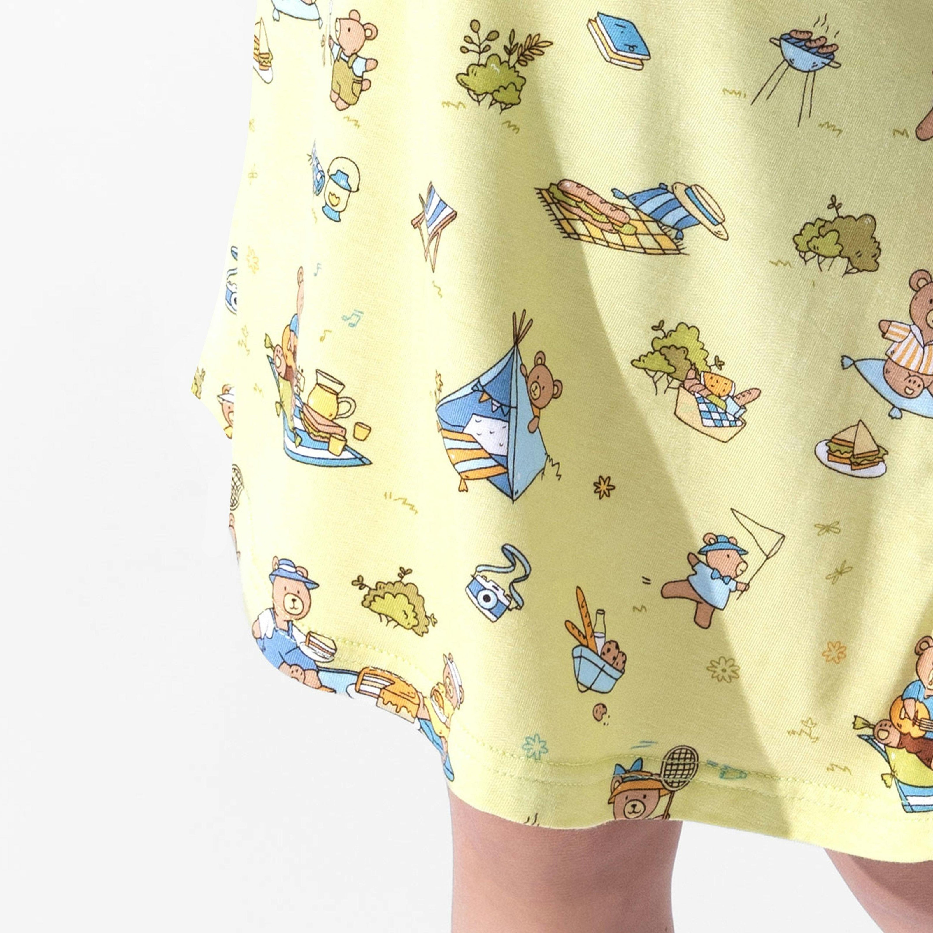 Teddy Picnic Girls' Short Sleeve Dress