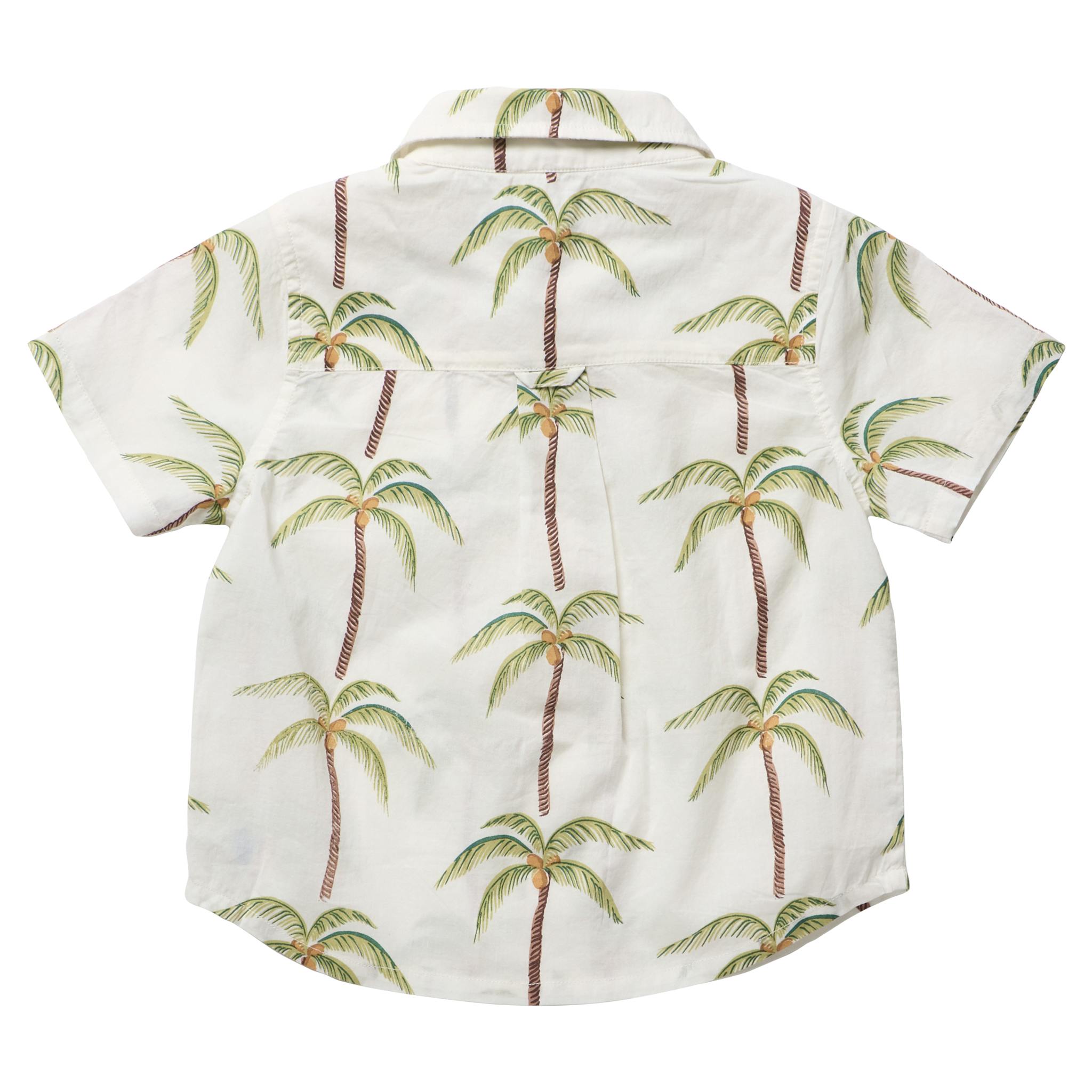 Boys Jack Shirt - Cream Palm Trees