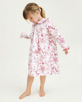 Girl's Twill Eloise Nightgown in Red Timeless Toile