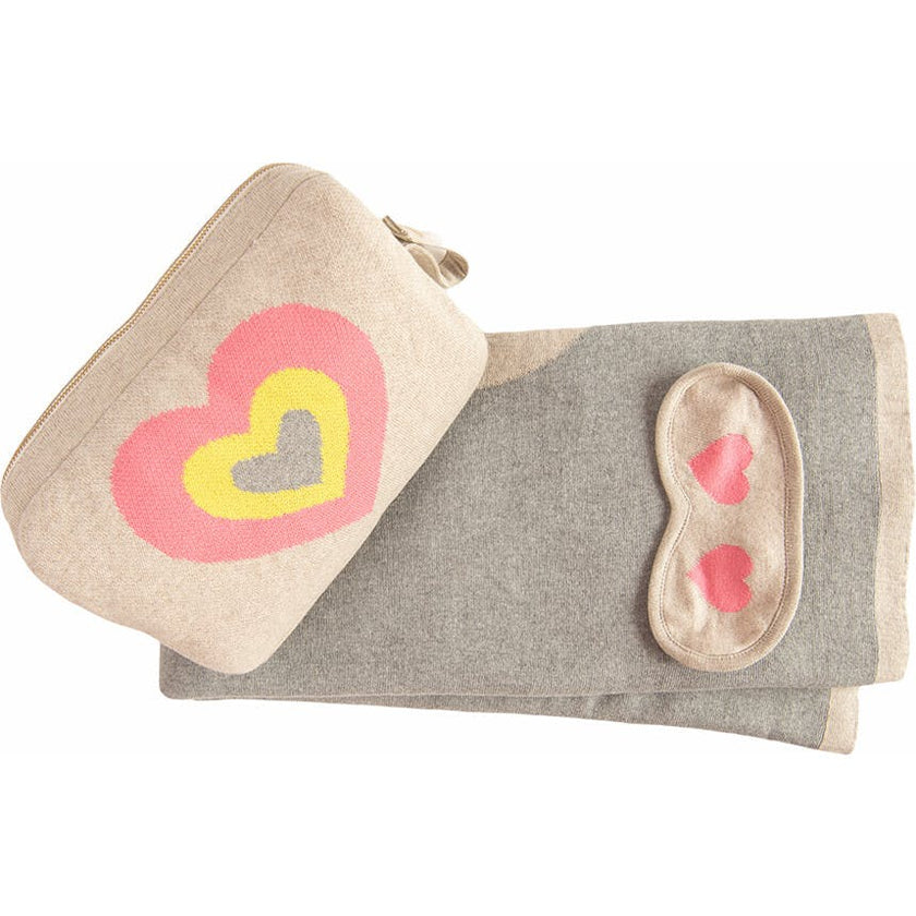 Crazy Hearts Blanket Travel Set