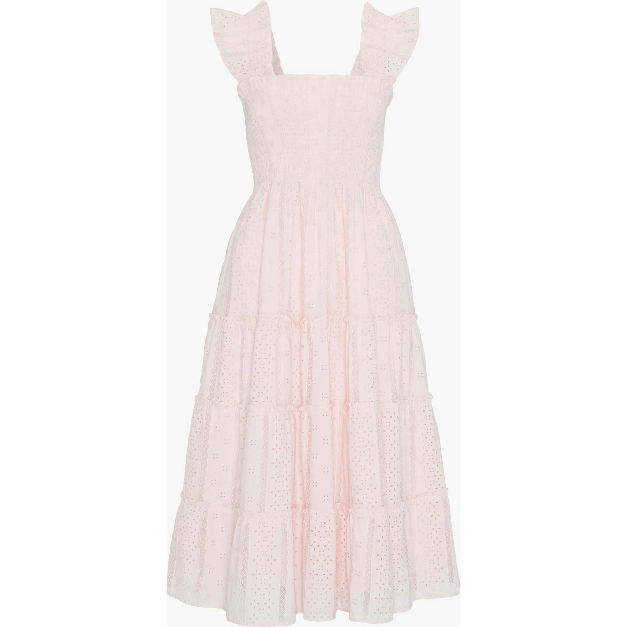 The Ellie Nap Dress - Pink Broderie Voile