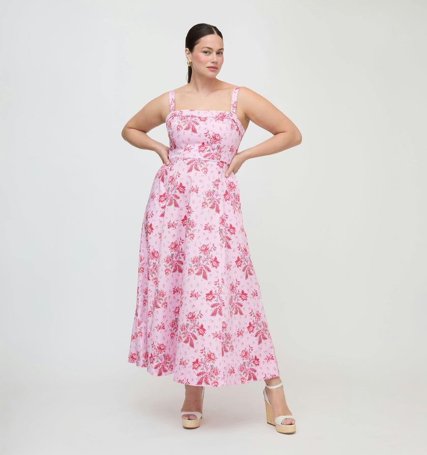 The Ezra Dress - Pink Delft Bouquet
