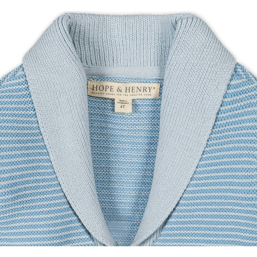 Organic Shawl Collar Cardigan Sweater, Blue