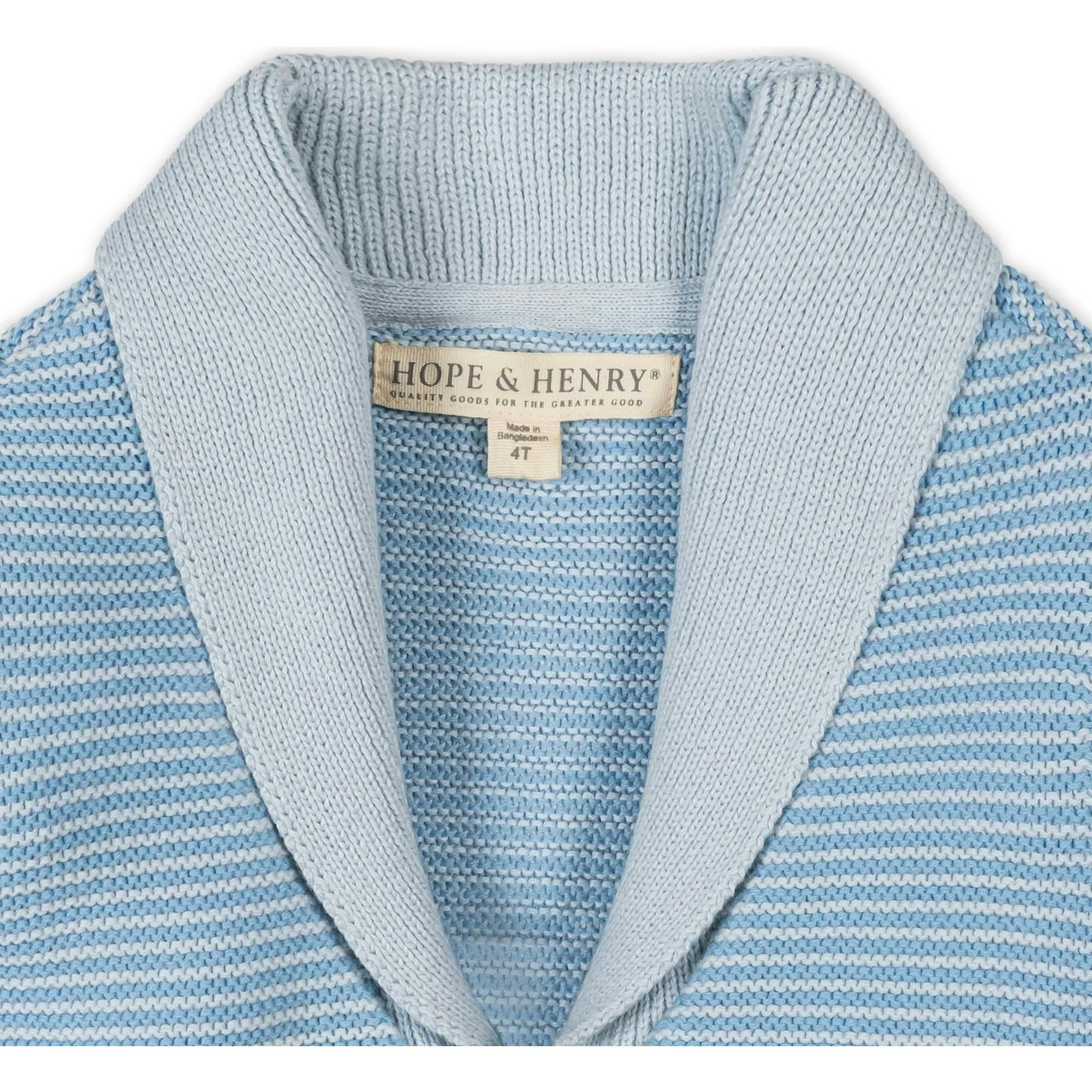 Organic Shawl Collar Cardigan Sweater, Blue