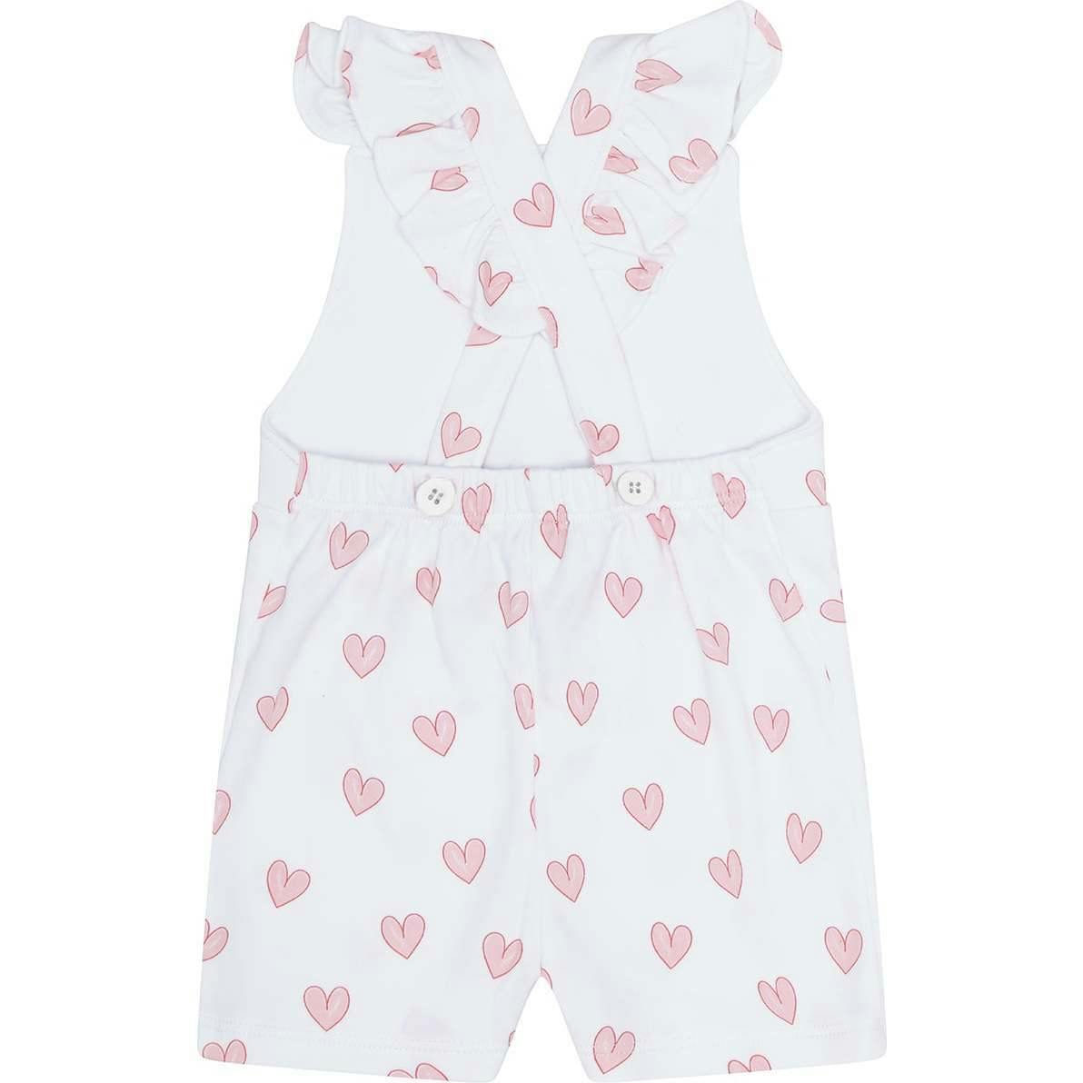 Pink Heart Print Romper