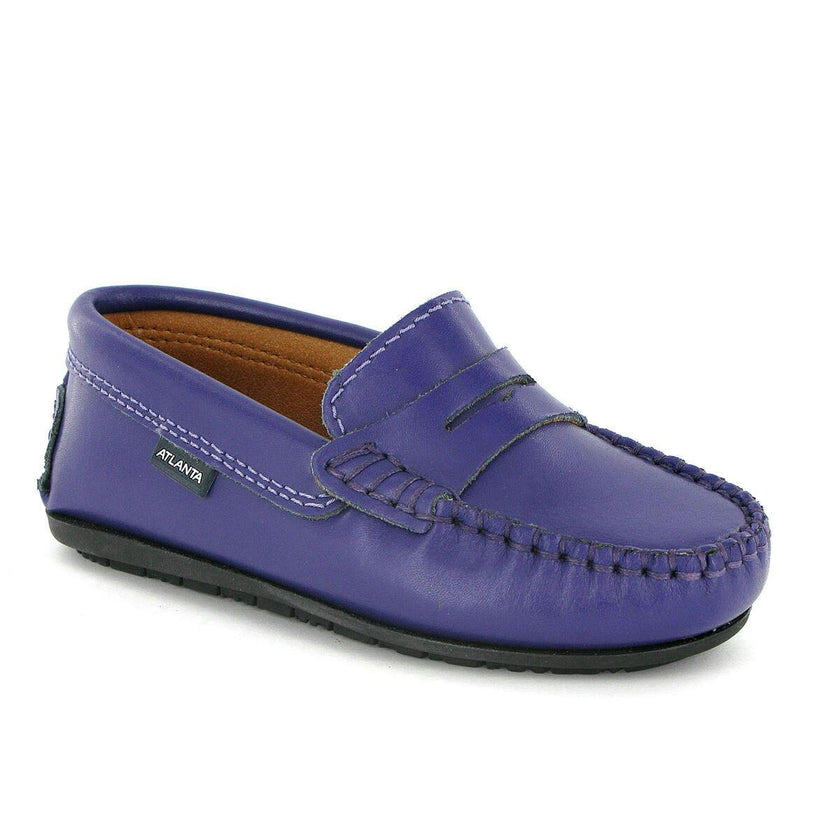 Penny 032 Walker Moccasins, purple smooth leather