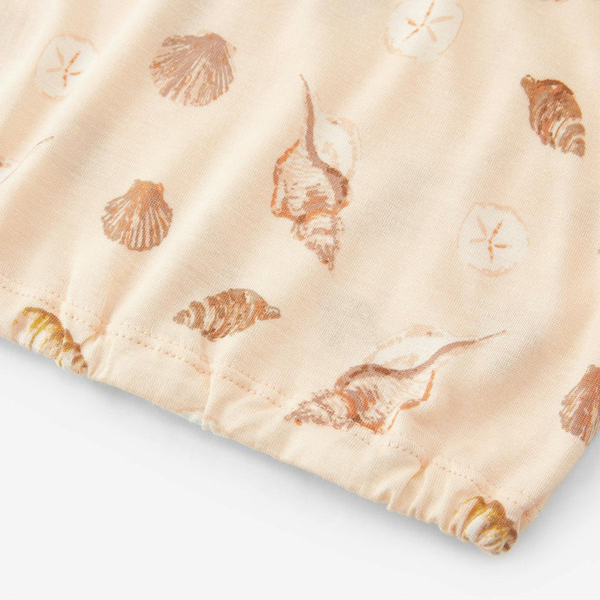 Seashells Bamboo Newborn Gown & Hat Set