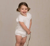 Girls Lacy Knit Set Ivory