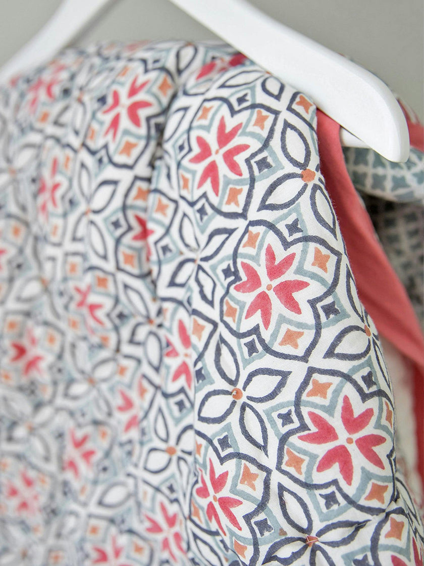 Block-Printed Cotton Crib Quilt