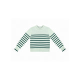 Saltwater Emerald Striped Cotton Sweater