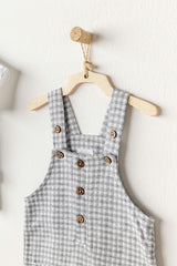 Grey Little King Gingham Jumpsuit Set