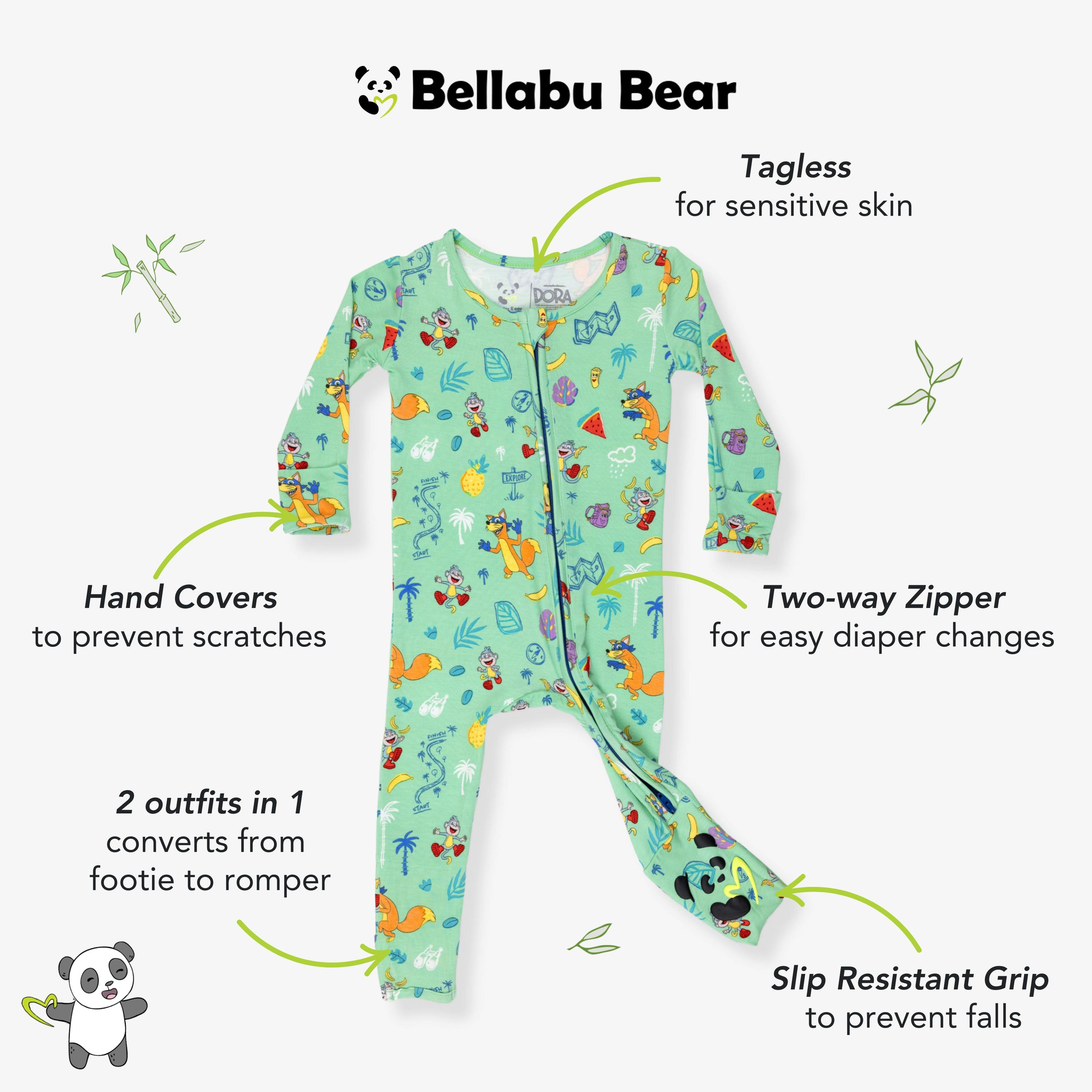 Dora: Boots' Jungle Adventure Bamboo Convertible Footie