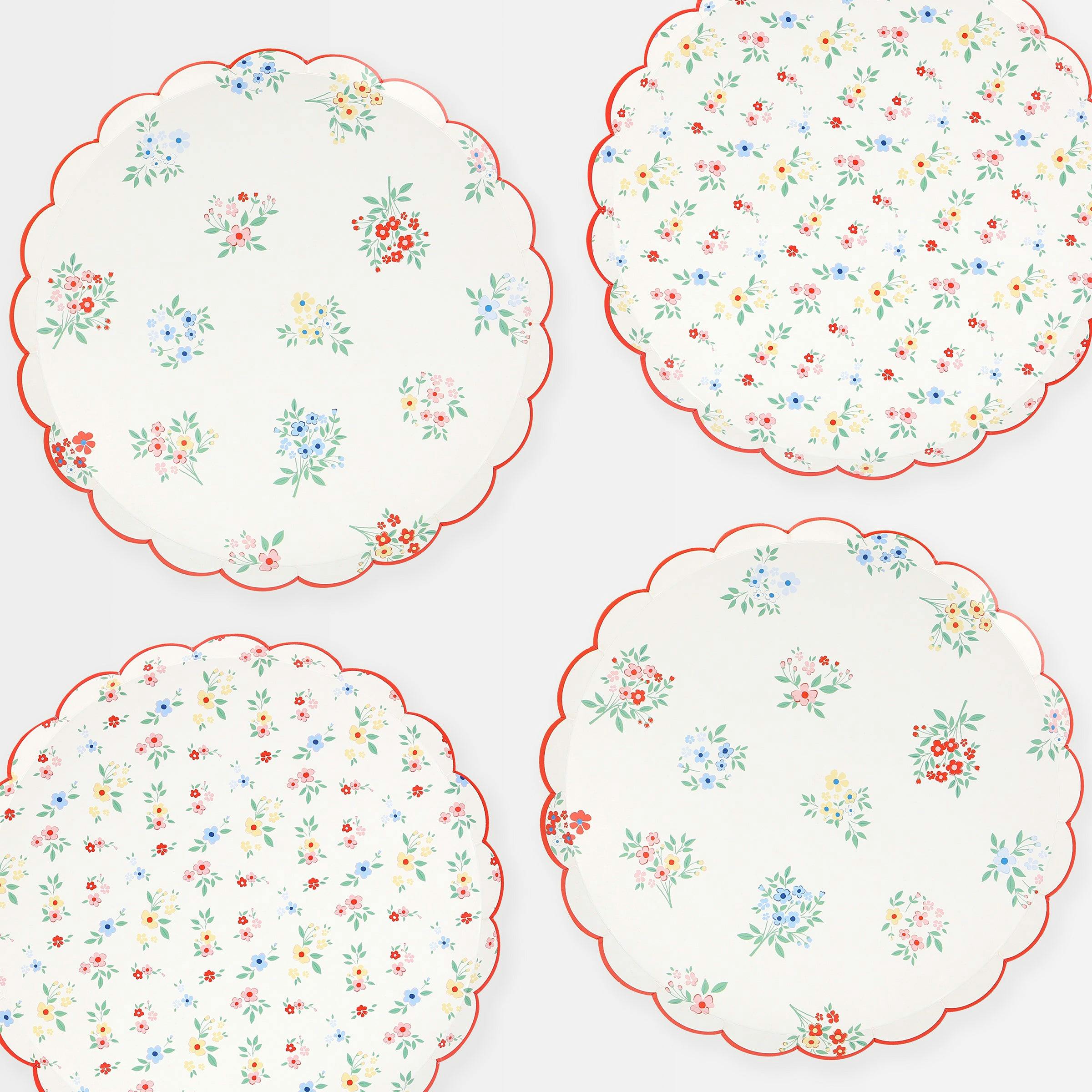 Ditsy Posy Scalloped Side Plates
