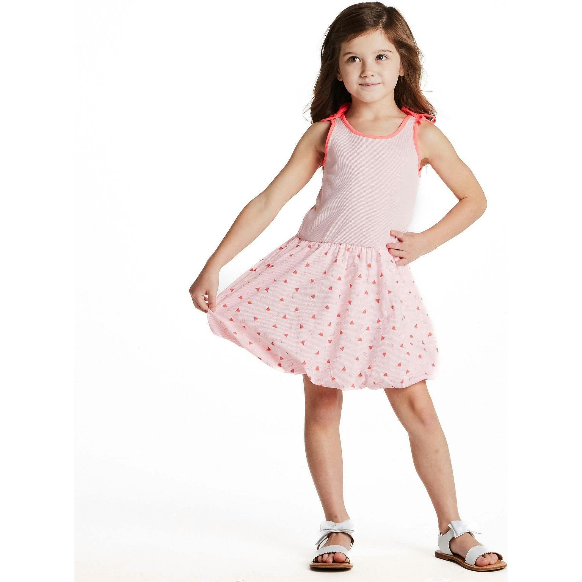 Girls Bubble Dress | Watermelon Rainbow Print
