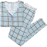 Holiday Plaid Blue Bamboo Women's Pajama Set