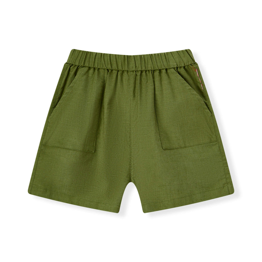 Island Leaf Linen Button-Up Shirt and Shorts Set