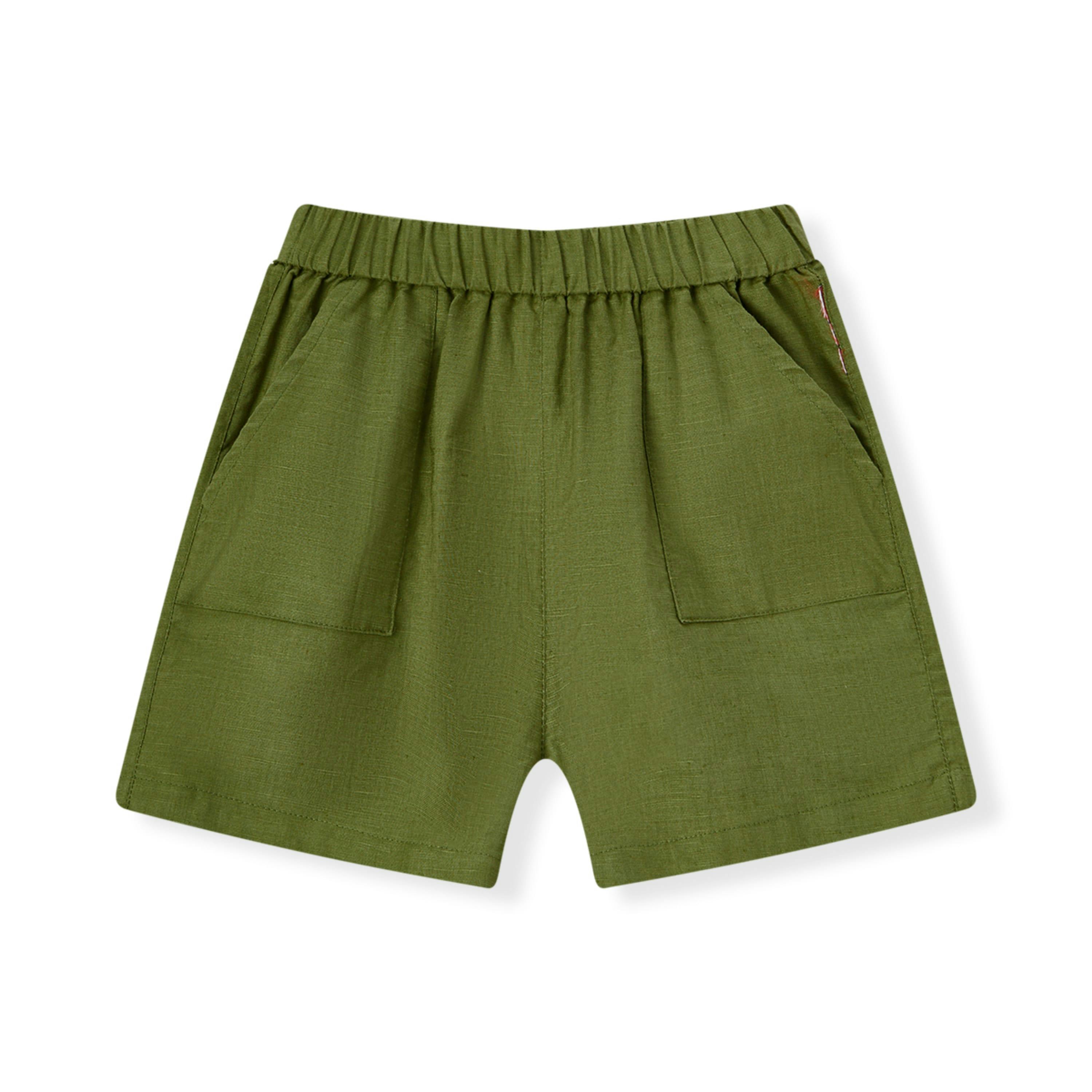 Island Leaf Linen Button-Up Shirt and Shorts Set