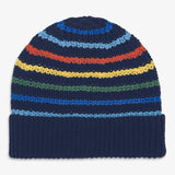 Baby cotton beanie in multi-stripe