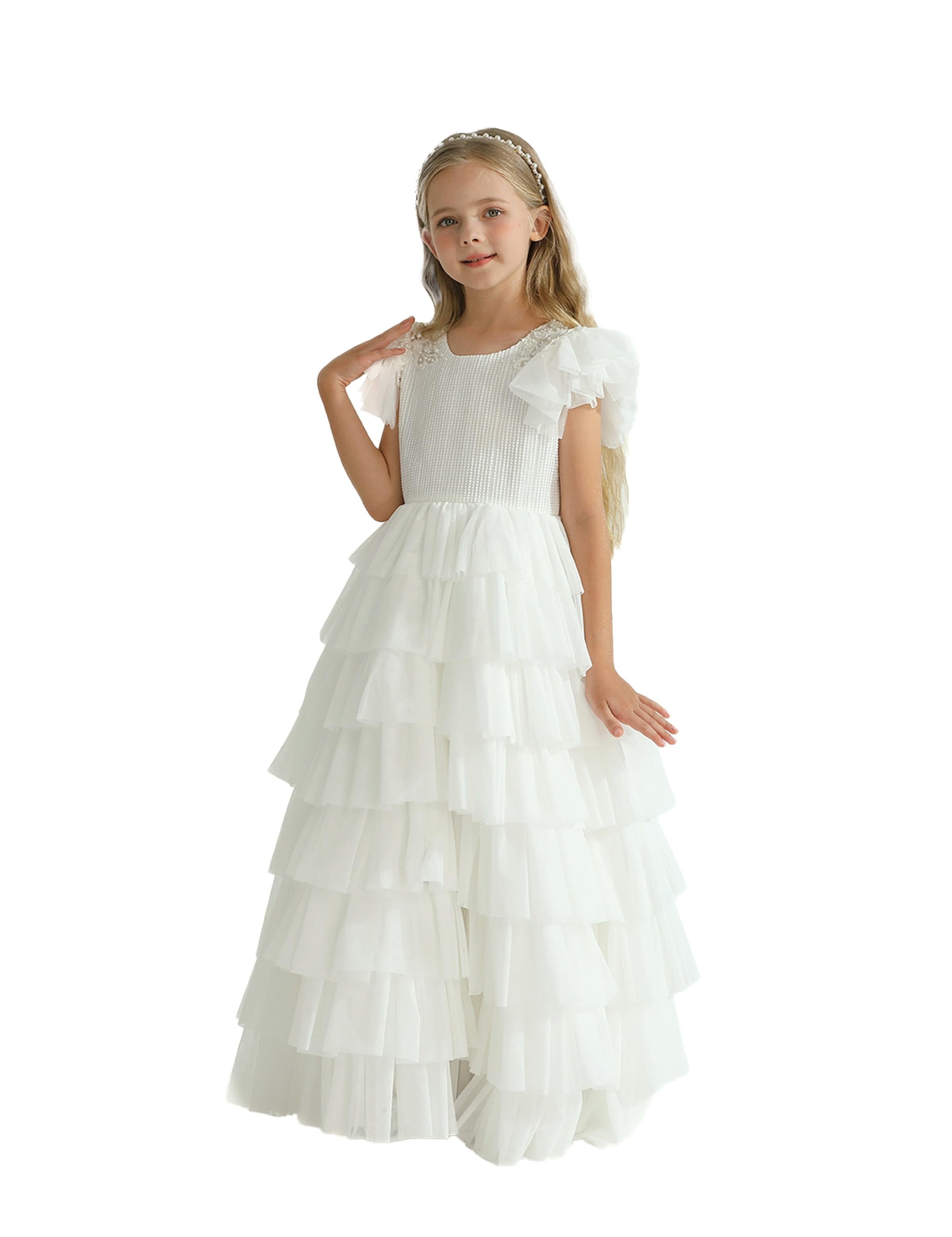 White Layered Tulle Abbyfield Dress