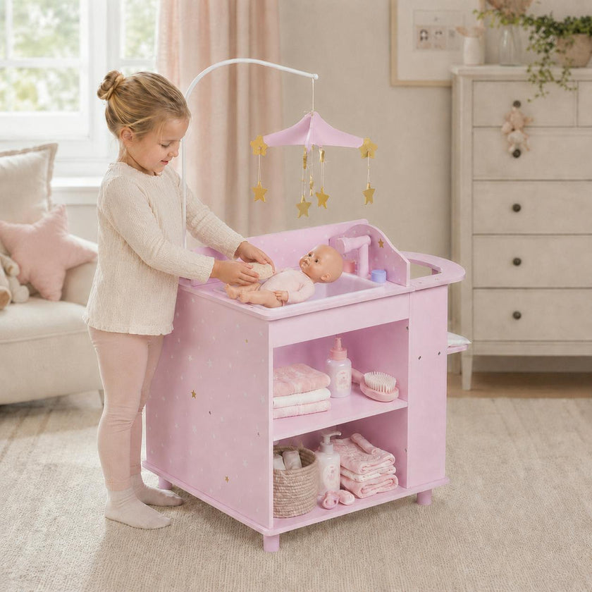 Olivia's Little World Twinkle Stars 4-in-1 Baby Doll Nursery & Changing Station