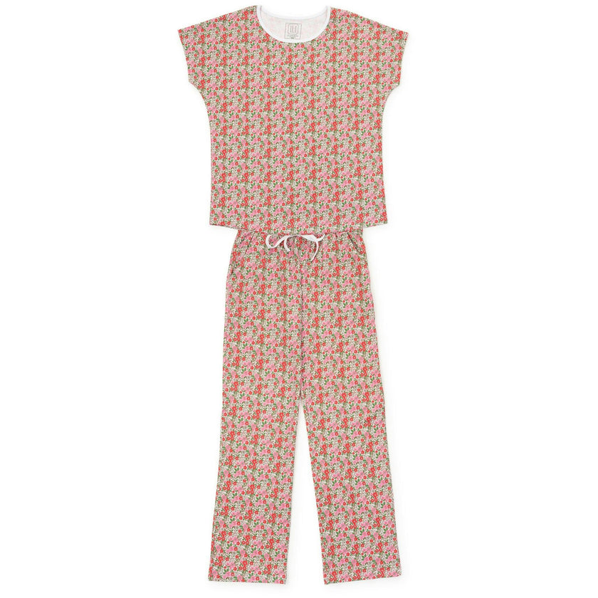 Marcia Women's Pima Cotton Pajama Pant Set - Floral Noel