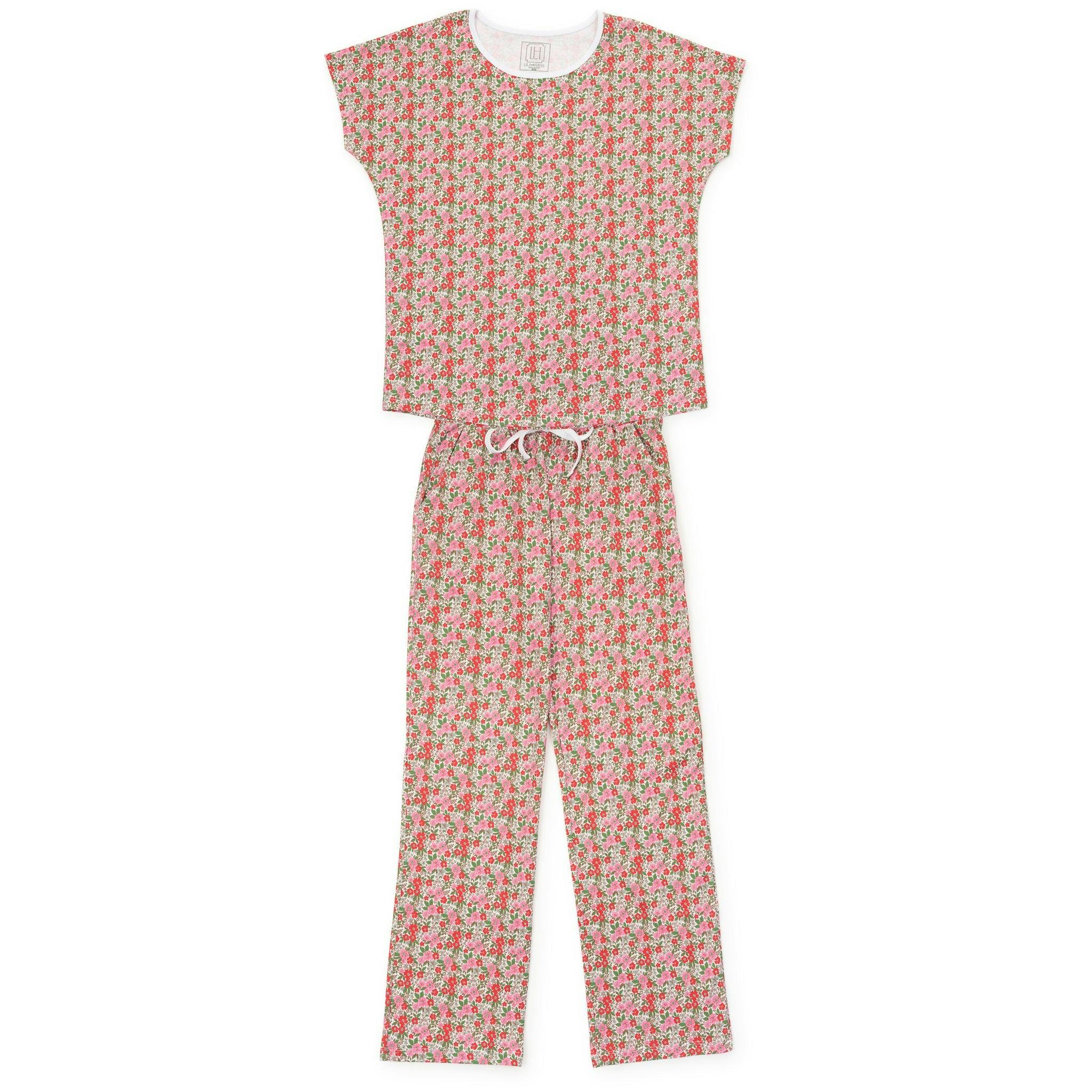 Marcia Women's Pima Cotton Pajama Pant Set - Floral Noel