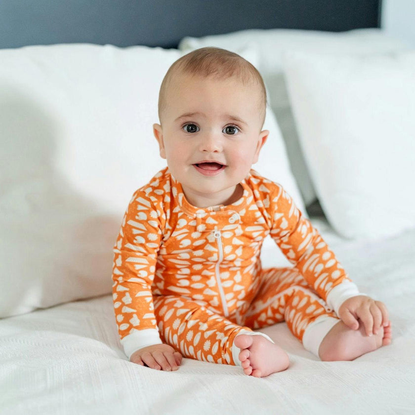 Parker Zipper Pajama - Pep Rally Orange