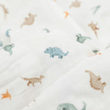 Organic Cotton Muslin Swaddle Blanket - Little Dino