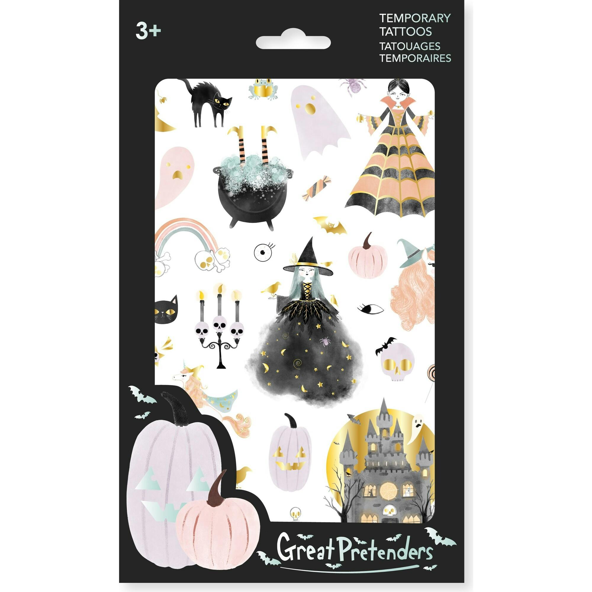 Enchanting Raven Halloween Witch Temporary Tattoo Bundle